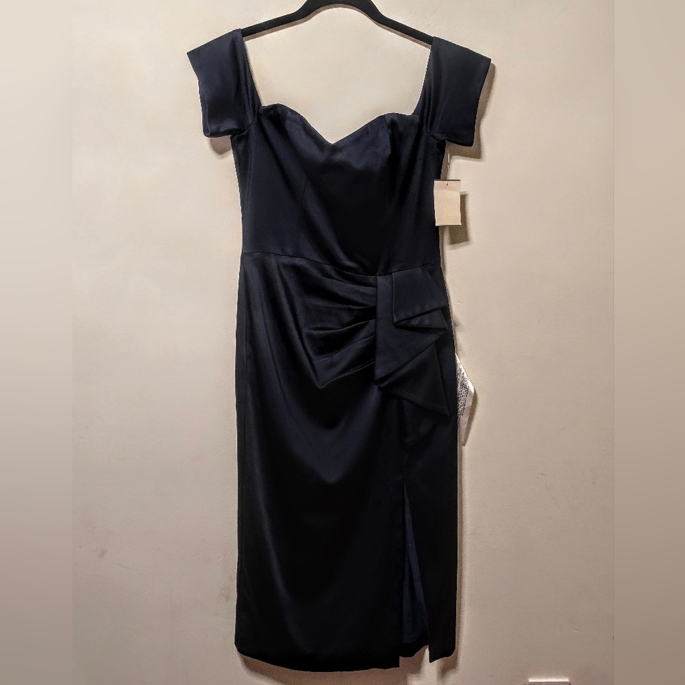 Dress The Population Alani Satin Navy Dress Medium